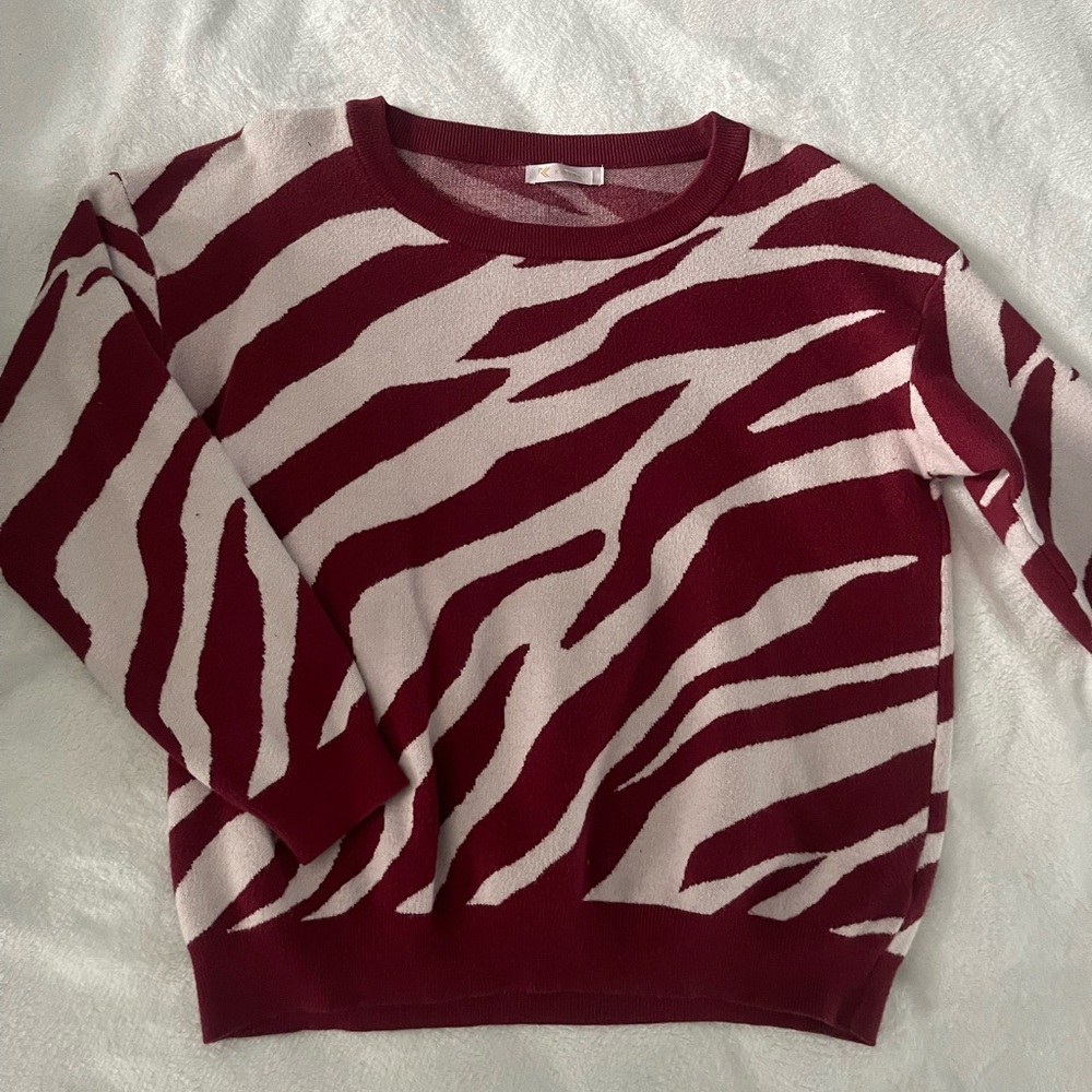 UMass zebra print tailgate sweater